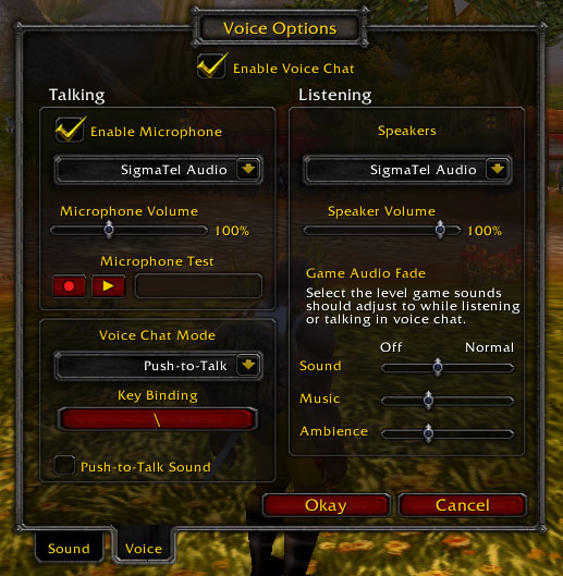 As of Patch 2.2.0, a VoIP client is built into World of Warcraft and features include: