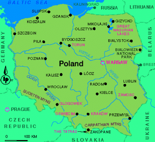 Poland Geographical Map