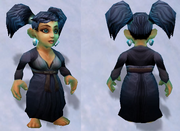 Simple Black Dress, Snow Background, Gnome Female
