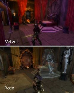 Comparing Velvet 's and Rose 's bedroom.