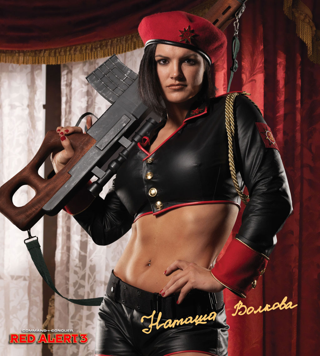 girls with guns, women, Kate Archer, belly button, video game