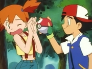 EP003 Misty rechazando la Poké Ball de Caterpie