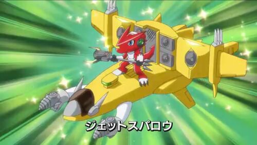 Shoutmon + Jet Sparrow - Digimon Wiki