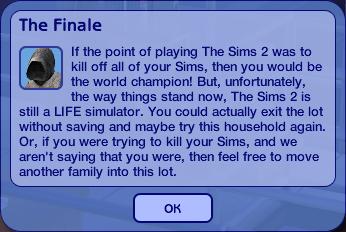 One of the Grim Reaper's Dialogues in The Sims 2