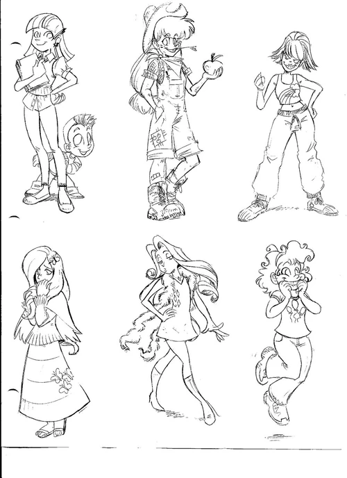 Human My Little Pony Body Base Sketch Coloring Page