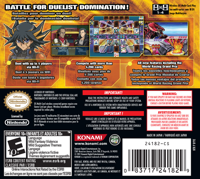 The back cover of the game.