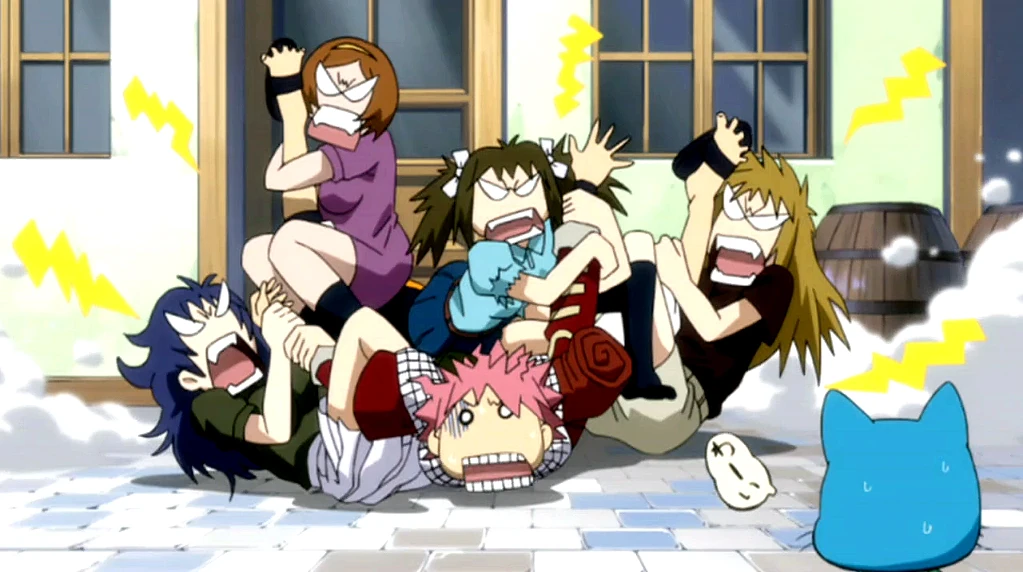 Image Natsu gets beat up by angry fangirls.jpg Fairy Tail Wiki, the