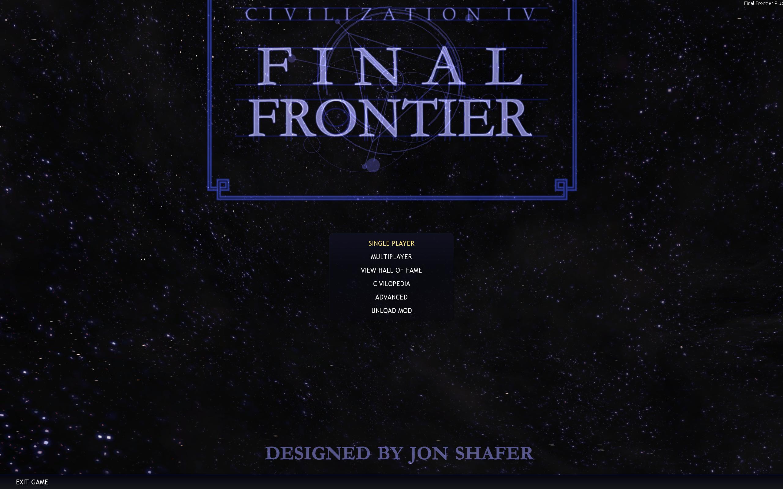 Final Frontier Main Menu