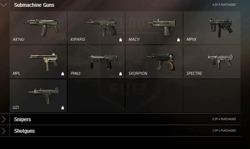 Image CoD ELITE BO SMG's.jpg The Call of Duty Wiki Black Ops II