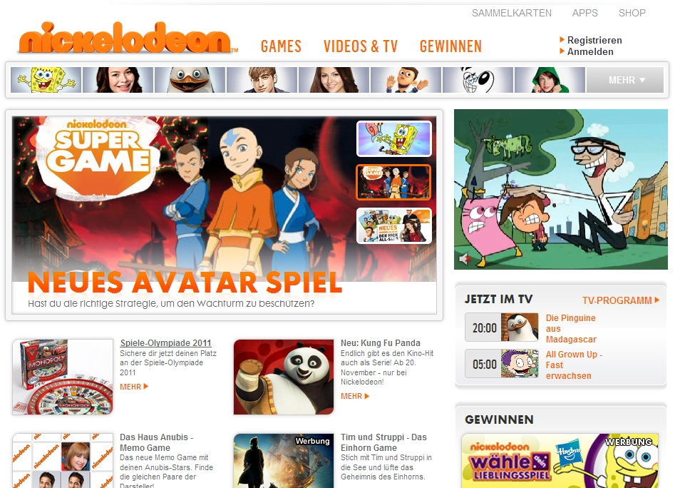 Nickelodeon Startseite Nickelodeon Startseite