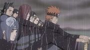 Yahiko, Konan, and Nagato forming the Akatsuki
