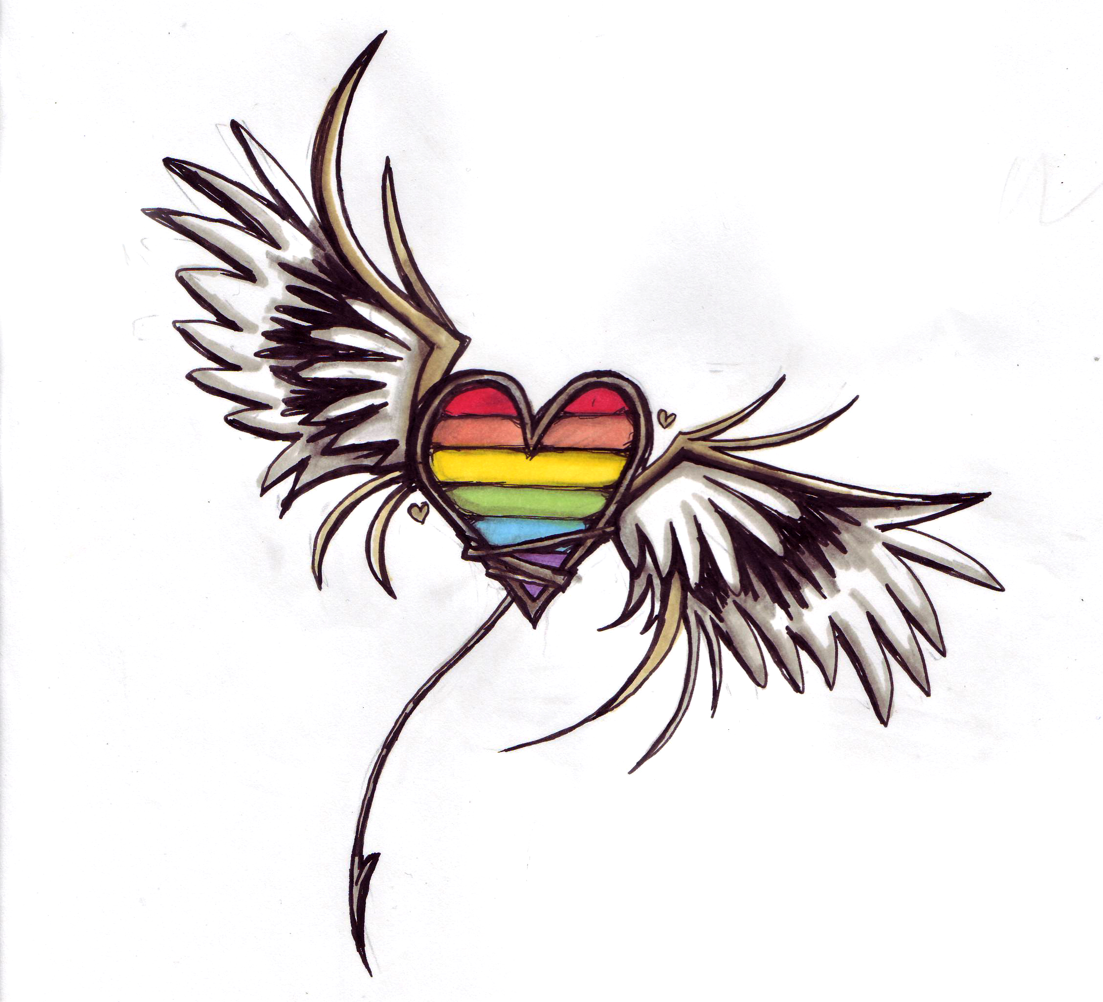 Image - Rainbow heart by inisen-d4jlgtq.jpg - Tattoos Wiki