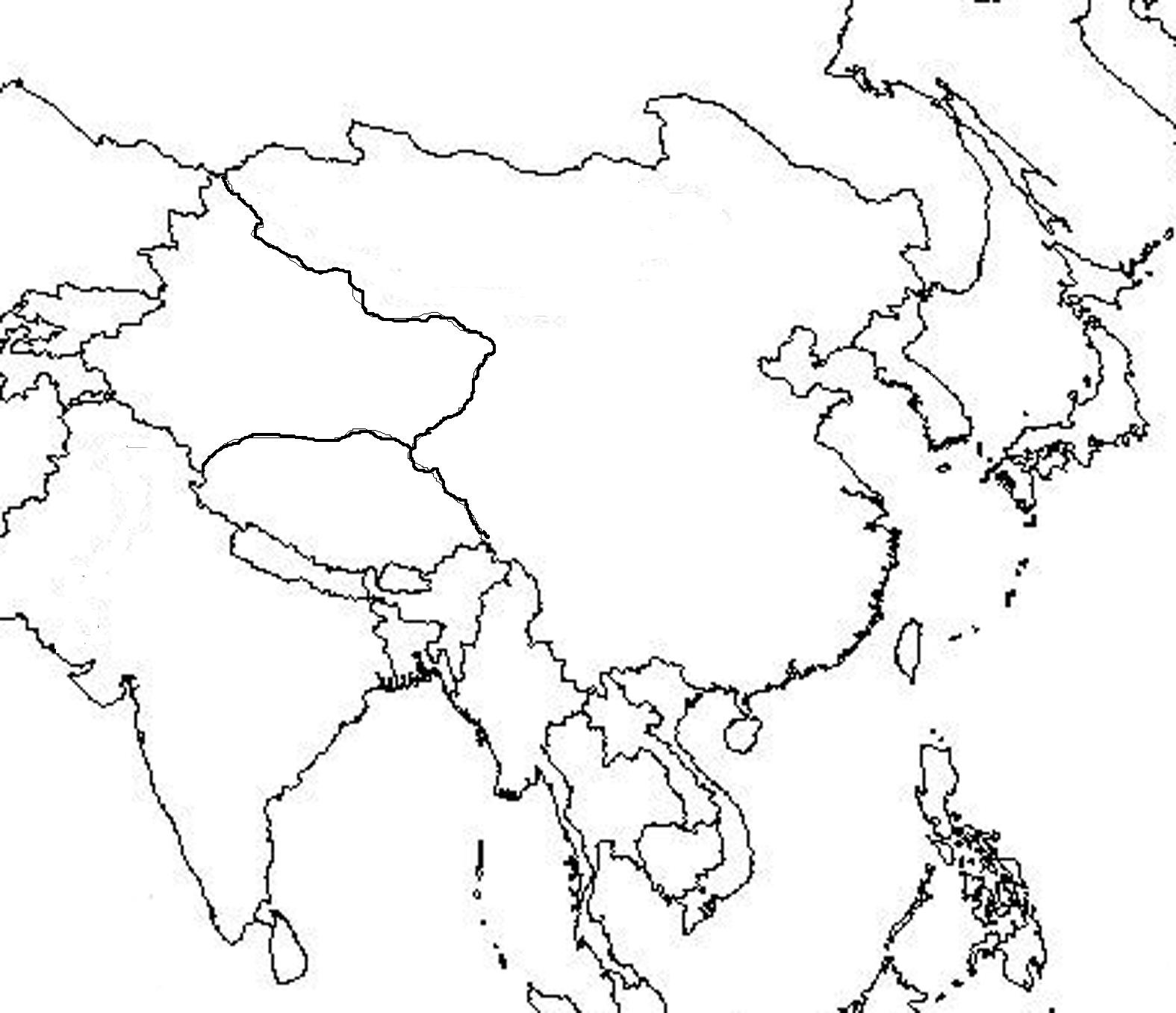 Blank Map Asia Continent