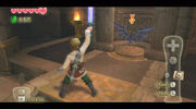 Link utilizando Rayo Celestial