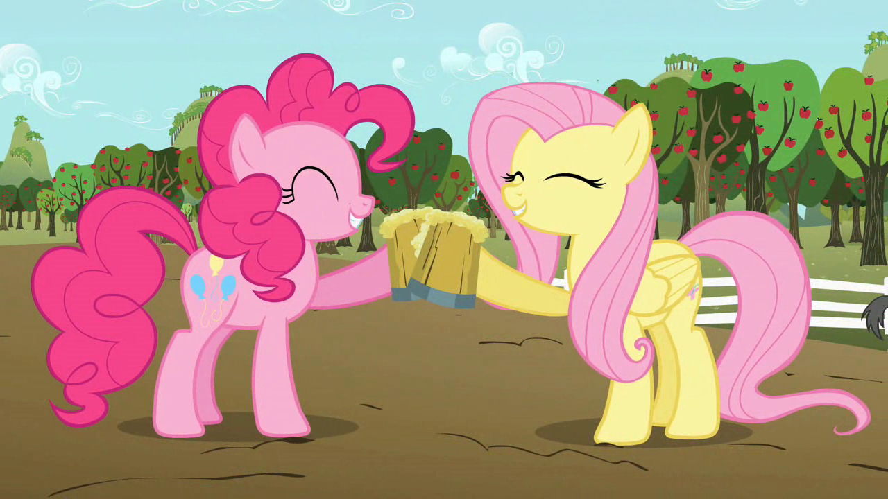 Image Pinkie Pie and Fluttershy celebrating with cider S02E15.png My Little Pony Friendship