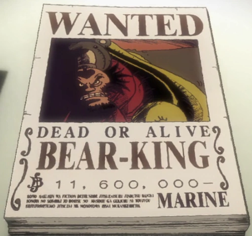 Bear King The One Piece Wiki Manga Anime Pirates Marines 