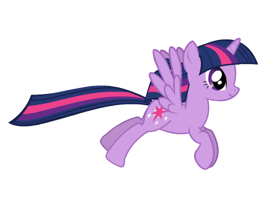 happy purple alicorn twilight sparkle flying vector two