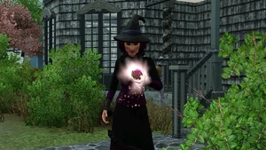 Bruxa conjurando maçã envenenada