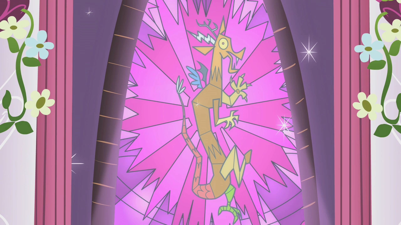 Image Discord's new stained glass window S2E2.png My Little Pony