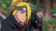 Sasori y Deidara esperando a Hidan y Kakuzu