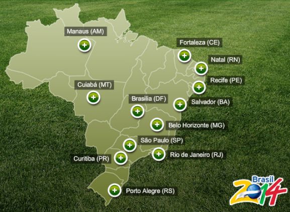 Sedes mundial de futbol brasil 2014