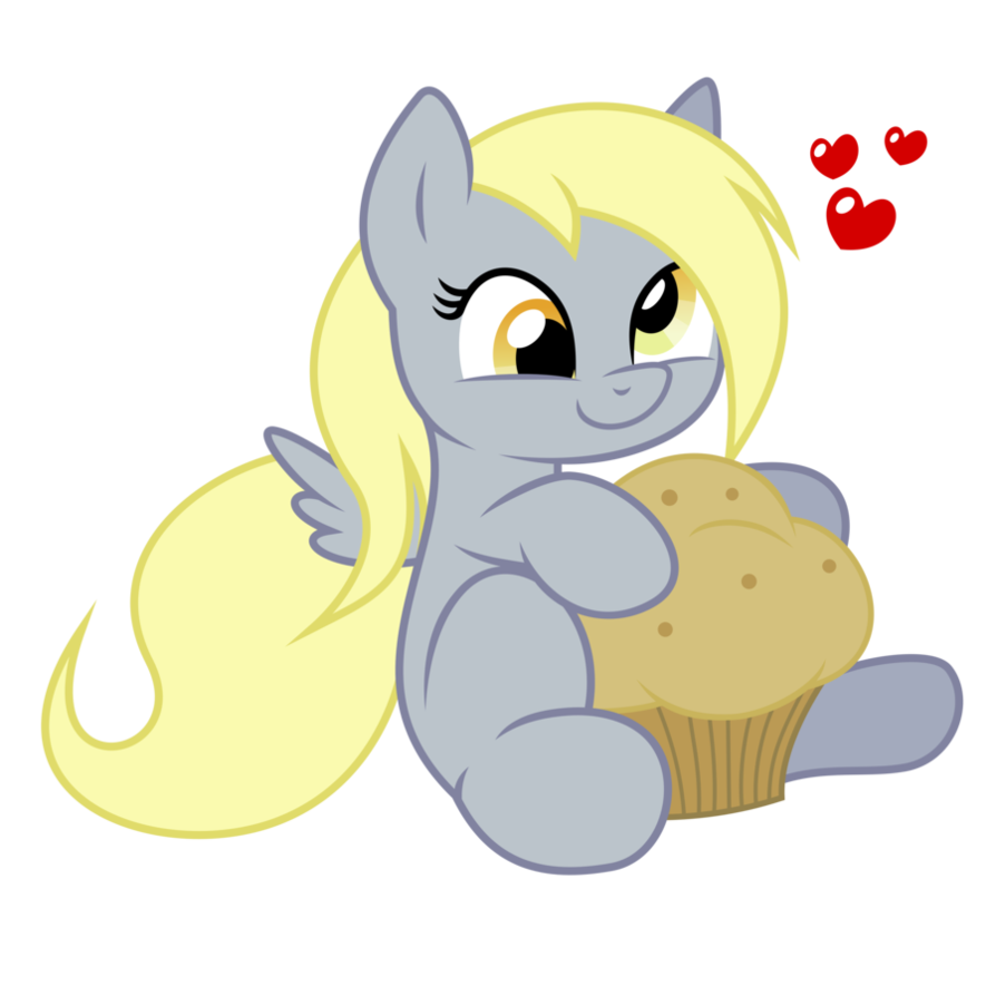 Image FANMADE Derpy in love with a muffin.png My Little Pony