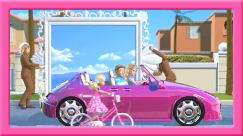 does barbie dream house come with a car