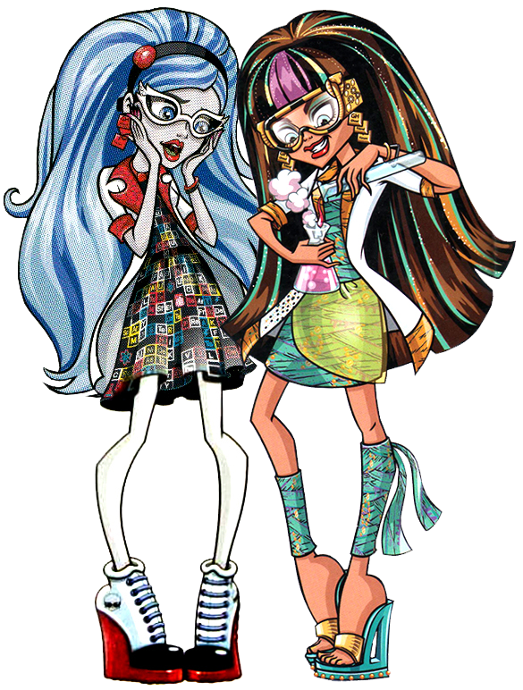 Image - Profile art Mad Science - Cleo and Ghoulia.png - Monster High