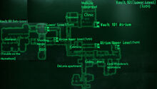 Vault 101 (lower level) loc map