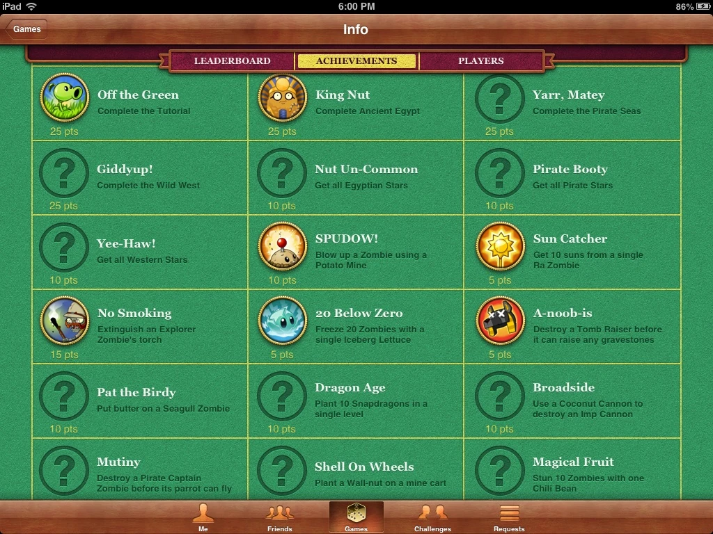 Achievements (Plants vs. Zombies 2) Plants vs. Zombies