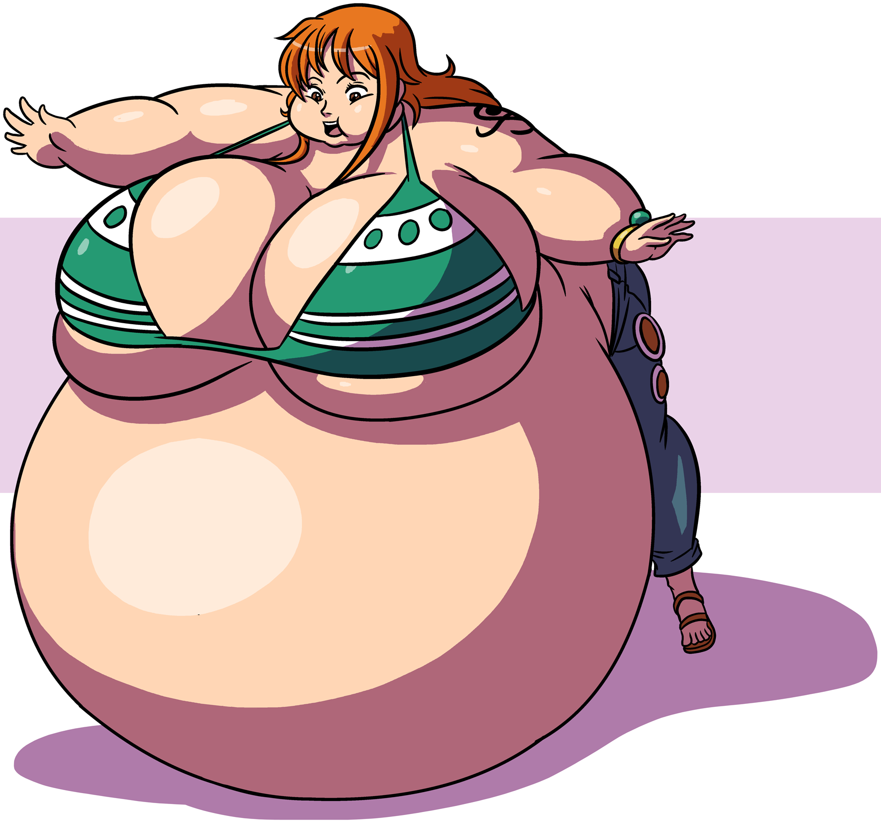 Fat Anime Girl Big Belly.