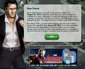 Mobsters Criminal Empire Closing Notice