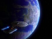 Enterprise im Orbit von Mintaka III
