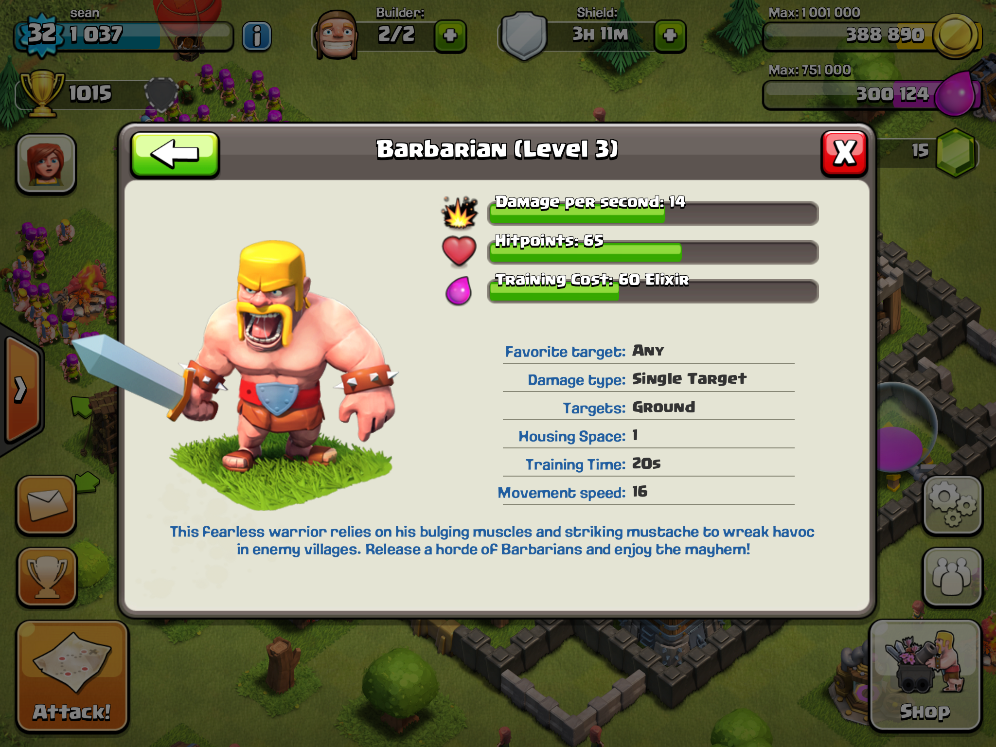 Clash Of Clans Barbarian Levels.