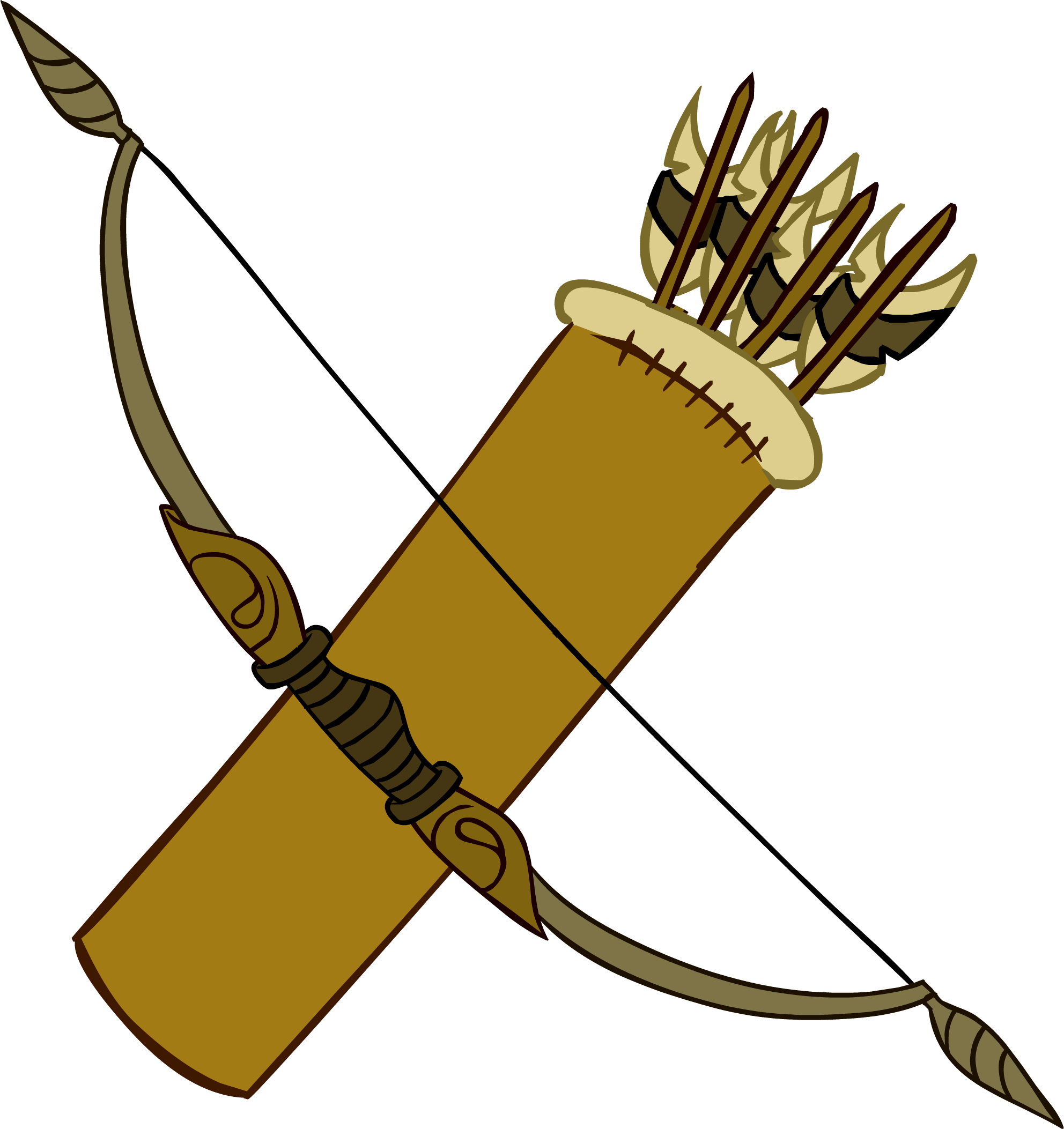 silhouette of a bow and quiver