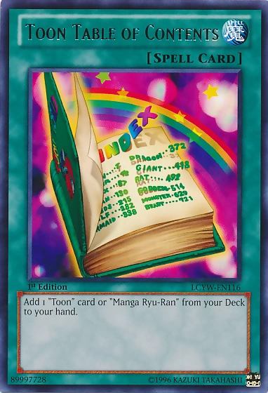 Carta yu gi oh toon world