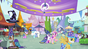 Twilight and Cadance walking together S4E11