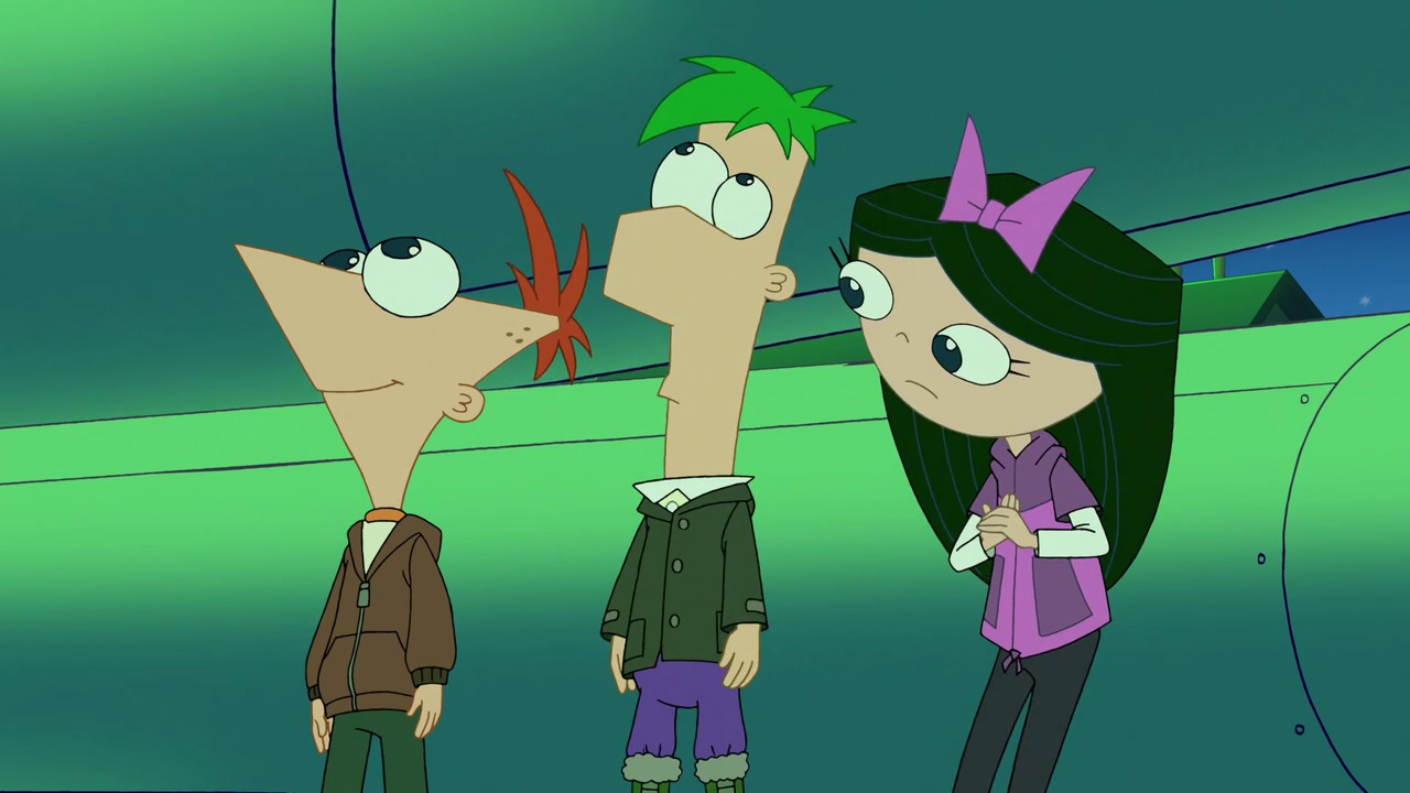 Isabella Sees Phineas Between Ferb