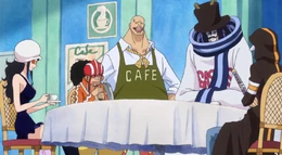 Grupo de Law en un café