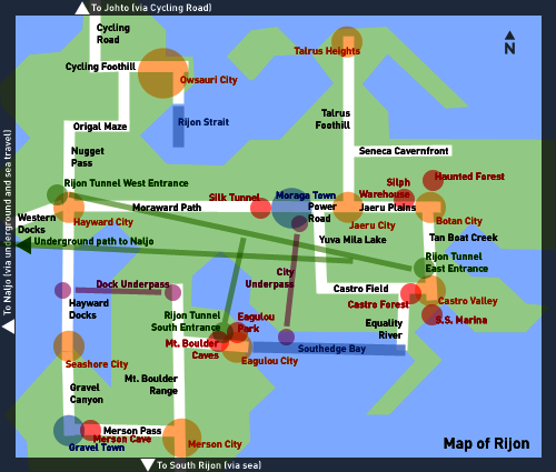 Map of Rijon as it is in Pokémon Rijon Adventures