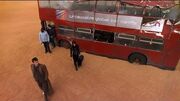London Bus Transports To Desert - Doctor Who - Planet Of The Dead - BBC