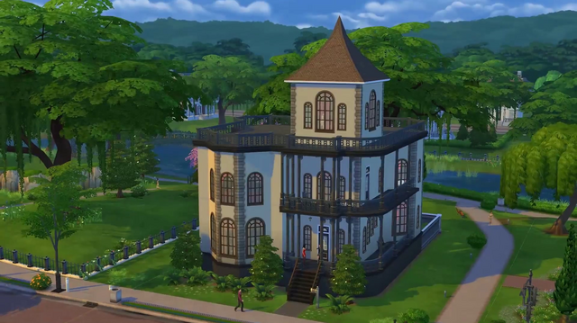 File:Goth Manor (TS4) Build mode trailer.png