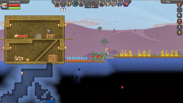 дом в Starbound и растения