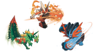 Mega-Sceptile, Mega-Blaziken y Mega-Swampert