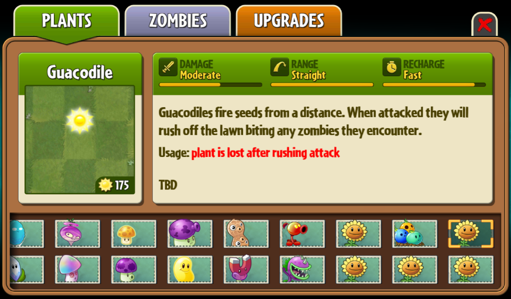 The plant unlocking order for a junk concept for a PvZ2 mod I