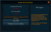 Bank PIN settings