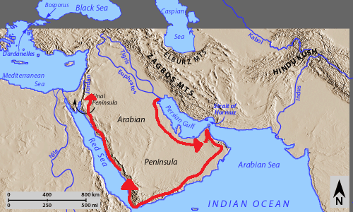 Alexander's-route-through-arabia