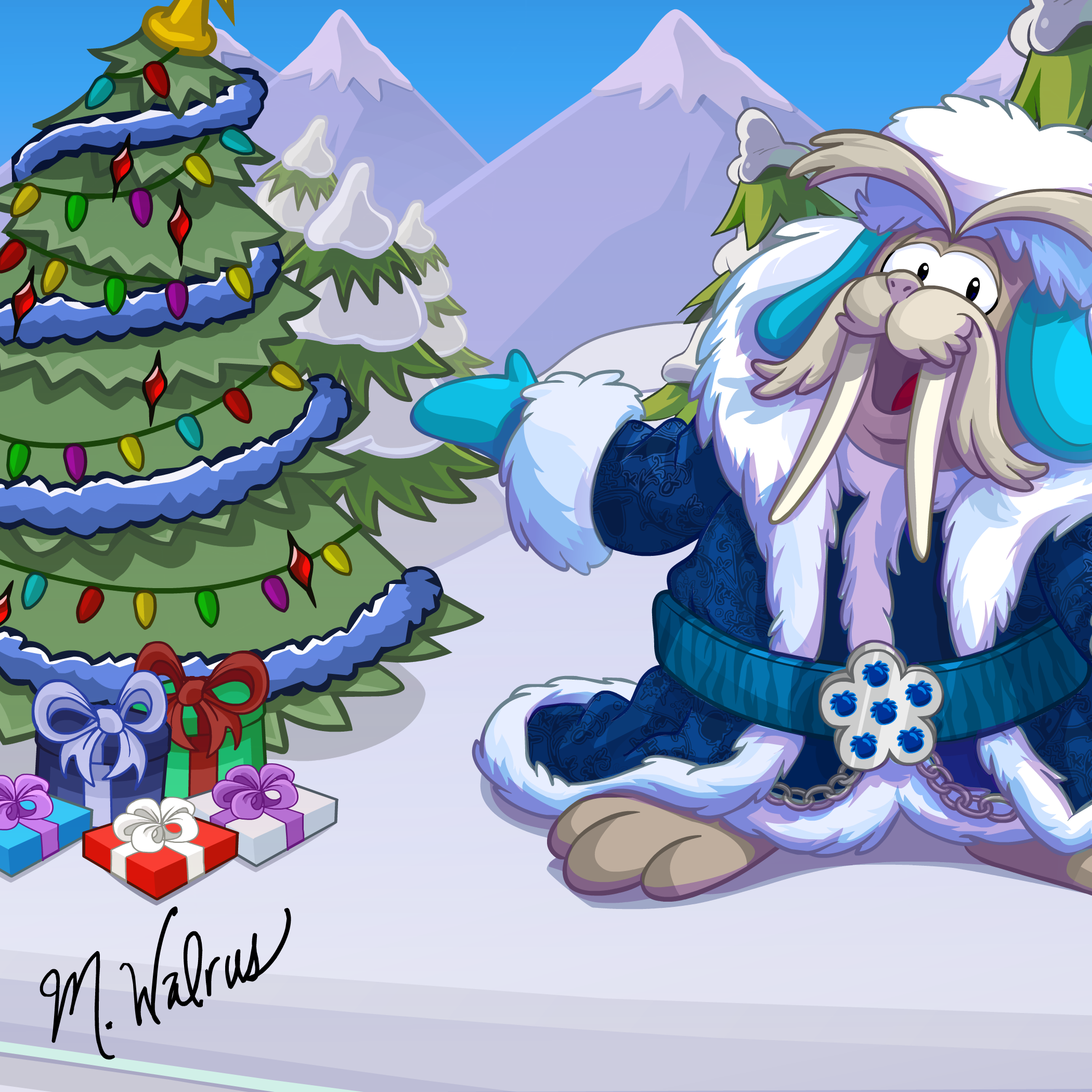 Merry Walrus Background Club Penguin Wiki The Free Editable Encyclopedia About Club Penguin