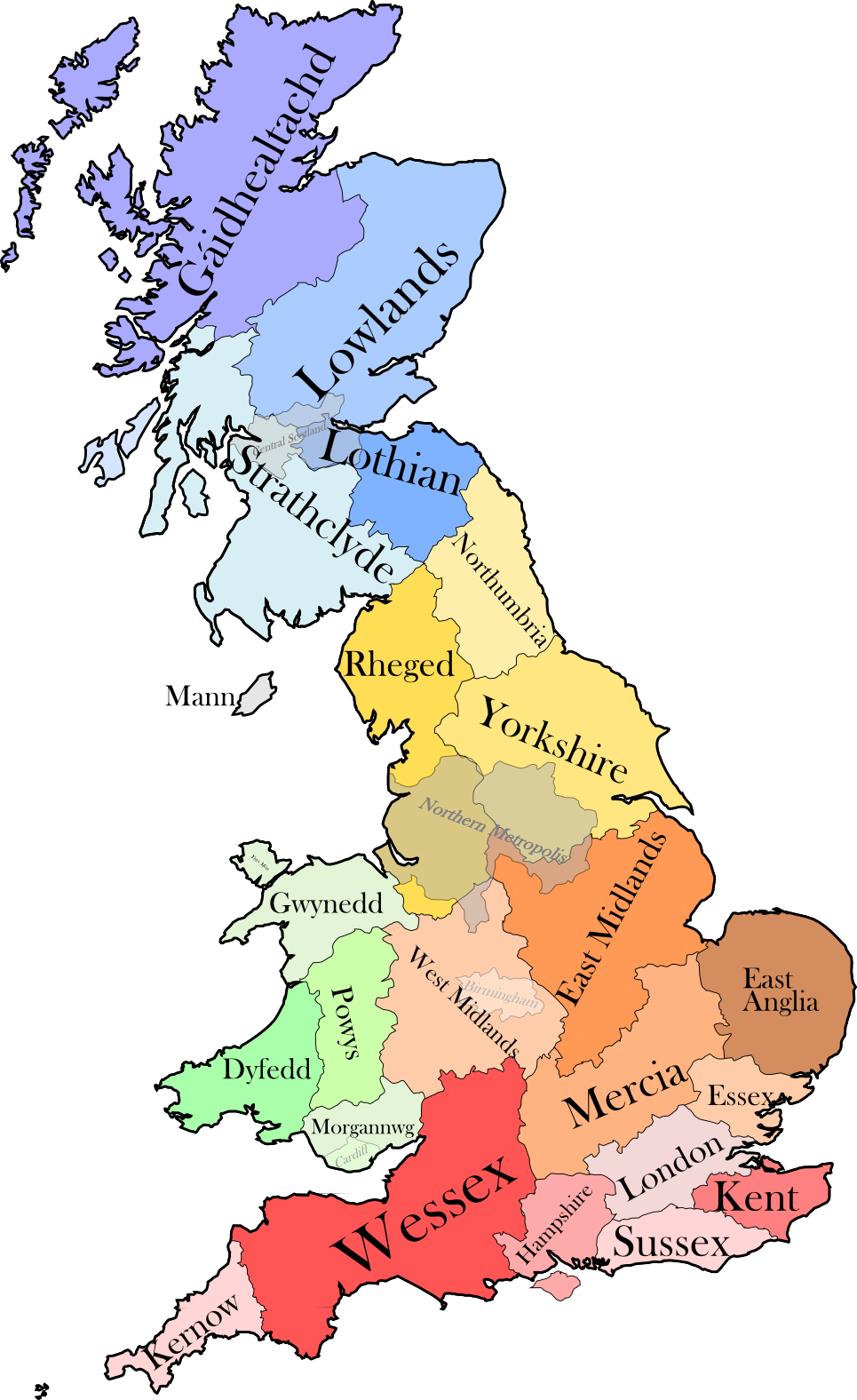 Großbritannien Karte Gemeinden