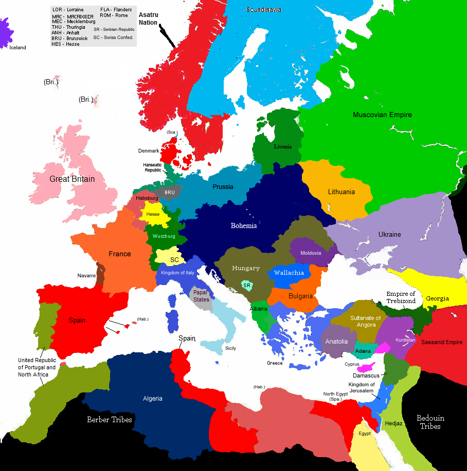 Europe 1430, 1616-1646 (Map Game) - Alternative History